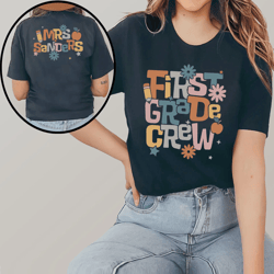 personalized first grade crew teacher students shirt, first day of school shirt, custom first day of school 1st grade