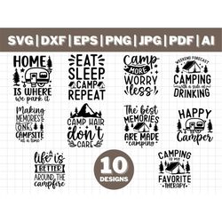 camping svg bundle, camping svg, camp svg, cut file, silhouette, digital download, camping life svg, camp clipart, campi