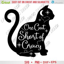 one cat short of crazy svg png