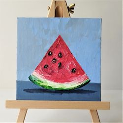 acrylic textured watermelon painting for your kitchen wall decoration