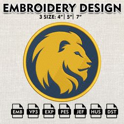 ncaa logo embroidery designs, texas am commerce lions embroidery files, machine embroidery designs