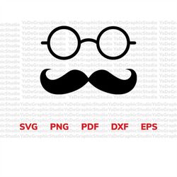 glasses and mustache svg, clip art, instant download, instant print, commerical use