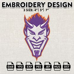 ncaa logo embroidery designs, northwestern state embroidery files, ncaa northwestern state, machine embroidery designs