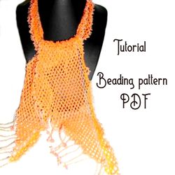 beading tutorial pdf. beading pattern pdf. necklace - kerchief, necklace scarf