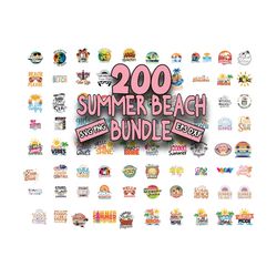 beach summer svg bundle summer time vacation hello summer vibes svg png vacay peachy palm tree cut files clip art digita