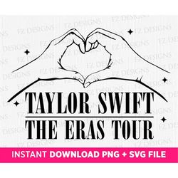 taylor's eras heart hands, taylor eras svg, taylor's version eras tour svg, svg file for cricut, instant download