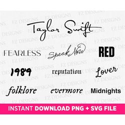 taylor's version digital album svg, taylor's eras svg, fearless, speak now, red, lover, ever more - star digital svg