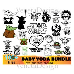 100 baby yoda bundle svg, star wars svg, the child svg