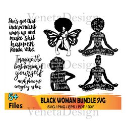 5 black woman bundle, trending svg, black woman bundle