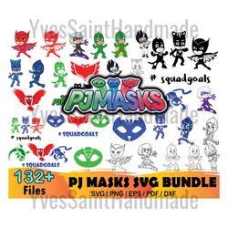 132 pj masks svg bundle, disney svg, connor svg, catboy svg