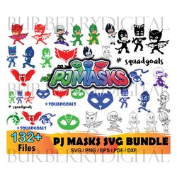 132 pj masks svg bundle, disney svg, connor svg, catboy svg