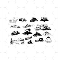 mountain bundle svg, nation svg, rocky mountain svg, mountain icon svg, nature svg, love nature svg, mountain hide river