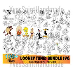 100 looney tunes bundle svg, looney tunes svg, baby looney svg