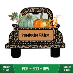 leopard truck with pumpkin png