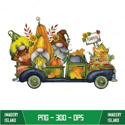 fall gnomes truck png sublimation design, pumpkin png, fall png, fall pumpkin png, sunflowers gnome png, western gnomes
