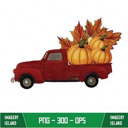 truck with pumpkins, autumn sublimation, print t-shirt, whimsical design, autumn leaves, sublimation design, fall truck,