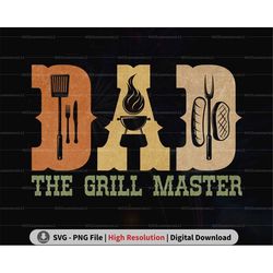 Retro The Grill Dad Svg, Grill Father Png Sublimation, Bbq Grilling Dad Svg, Bbq Dad Svg, Barbecue Svg, Cricut Svg, Inst