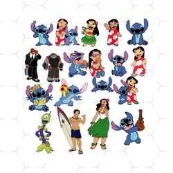 stitch and lilo pelekai bundle svg, disney svg, pleakley svg, cobra bubbles svg, captain gantu svg, stitch svg, lilo pel