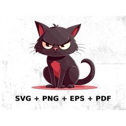 cartoon cat digital graphic, commercial use vector graphic, svg png eps