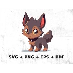 cartoon dog digital graphic, commercial use vector graphic, svg png eps