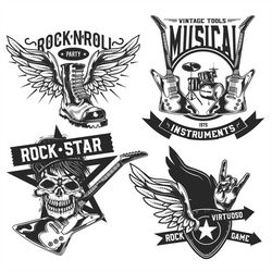 rock star rock and roll bundle, rock music fest, hard rock layered cut files svg  png  gif  eps  ai  jpeg cricut design