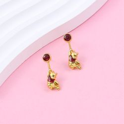 disney kawaii winnie the pooh pendant earrings fashion anime accessories ear stud drop christmas jewelry