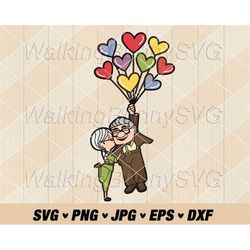 Up Balloon Svg Png, Layered Carl And Ellie Balloon Svg, Carl Svg, Ellie Svg, His Ellie Her Carl Png, Svg Files For Cricu