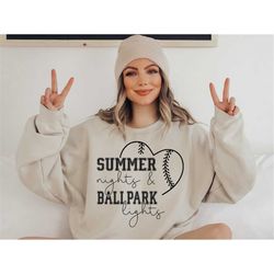 summer nights ballpark lights svg, baseball svg, baseball vibes svg, baseball mom svg, baseball shirt svg, svg files for