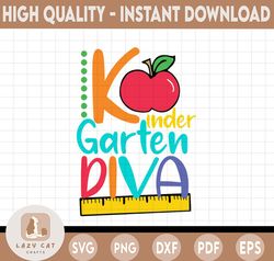 Kindergarten Diva Svg, Girl Kindergarten Svg, Back to School, First Day Svg, Kindergarten Shirt Svg Files for Cricut