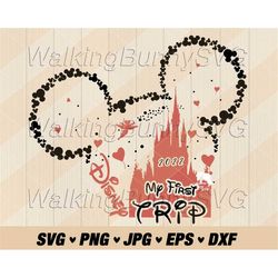 my first trip 2023 svg png, layered mouse ears first trip svg, family vacation svg, mouse vacation svg files for cricut,