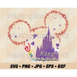 mouse ears family vacation 2023 svg png, layered mouse family vacation svg, family trip 2023 svg, mouse vacation png, sv