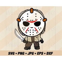 baby jason svg png, layered baby horror character svg, jason png, svg files for cricut, instant download