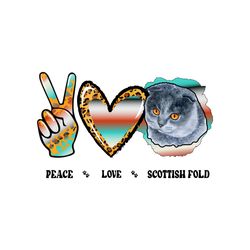 peace love scottish fold cat leopard png