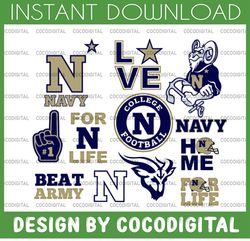 11 files navy midshipmen football svg, football svg, silhouette svg, cut files, college football svg, ncaa logo svg,