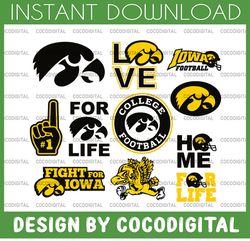 11 files iowa hawkeyes football svg, football svg, silhouette svg, cut files, college football svg, ncaa logo svg