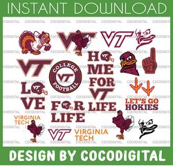 18 files virginia tech hokies football svg, football svg, silhouette svg, cut files, college football svg, ncaa logo svg