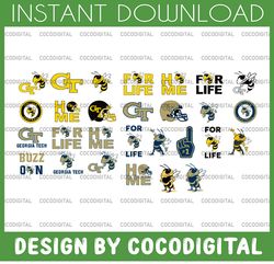 28 files georgia tech yellow football svg, football svg, silhouette svg, cut files, college football svg, ncaa logo svg,