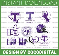 10 files tarleton state texans, tarleton state university designs. svg files, cricut, silhouette studio, digital cut