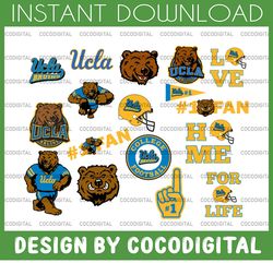 17 files ucla football , bruins nation, college football svg files, cricut, silhouette studio, digital cut files, cricut