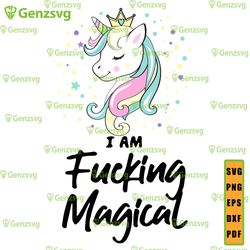 i am fucking magical mug,funny coffee mug, unicorn mug, embroidery svg, valentines day gift,