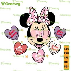 minnie mouse valentines retro svg, womens valentine day svg, magical valentine heart svg