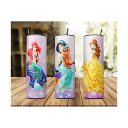 princess 20oz skinny tumbler wrap png, disney png, princess tumbler png, princess png, princess sublimation, princess cl