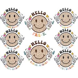 1st day of school svg, back to school, hello back to school svg bundle, retro smileys svg , kindergarten svg, peace hand