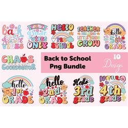 back to school png bundle, kindergarten, pre k png, first day of school, school png, retro png, first/ second/ third gra