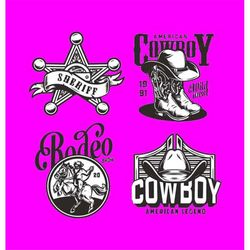 Wild West Bundle, Rodeo Show, Cowboy American Legend, American Cowboy Sheriff, Editable Layered Cut File SVG  PNG  Ai  G