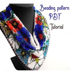 beading pattern pdf. necklace kerchief summer. tutorial step by step