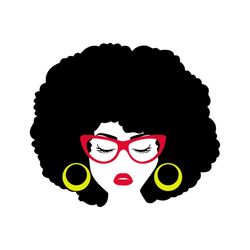 afro woman svg, black girl svg, afican svg, american woman svg, afro svg, afro girl svg, glasses svg, woman svg, queen s