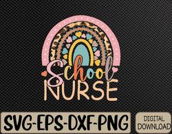 funny school nurse rainbow leopard nurse back to school svg, eps, png, dxf, digital download