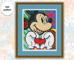cross stitch pattern do001 mickey mouse cross stitch pattern, xstitch chart pdf, modern cross stitching