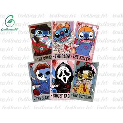 friends horror halloween costume png, halloween characters tarot card, trick or treat png, spooky vibes png, holiday sea